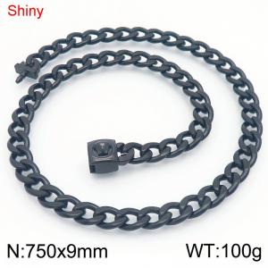 Stainless Steel Black-plating Necklace - KN283797-Z