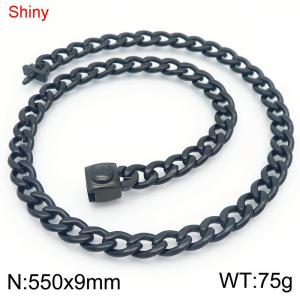 Stainless Steel Black-plating Necklace - KN283814-Z