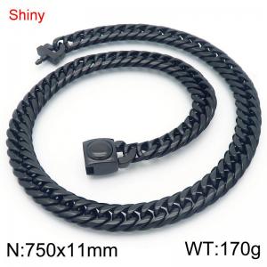 Stainless Steel Black-plating Necklace - KN283944-Z