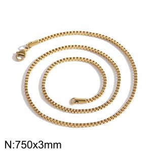 SS Gold-Plating Necklace - KN284029-Z
