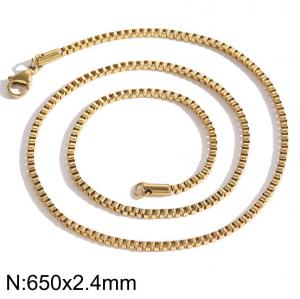 SS Gold-Plating Necklace - KN284041-Z