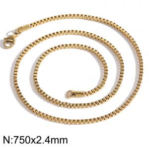 SS Gold-Plating Necklace - KN284043-Z