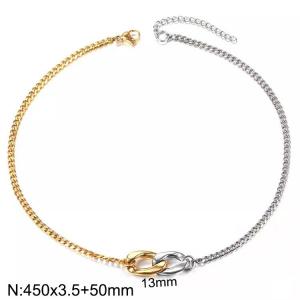 SS Gold-Plating Necklace - KN284051-Z