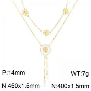 SS Gold-Plating Necklace - KN284078-HM