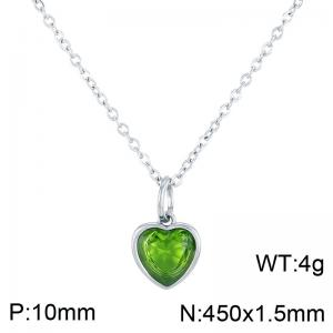 Stainless Steel Stone Necklace - KN284079-LK
