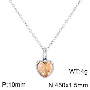 Stainless Steel Stone Necklace - KN284086-LK