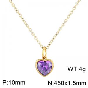 Stainless Steel Stone Necklace - KN284094-LK