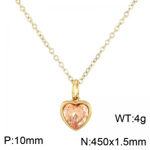 Stainless Steel Stone Necklace - KN284101-LK