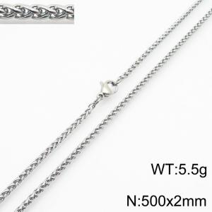 Stainless steel flower basket chain necklace - KN284118-Z