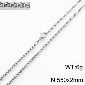 Stainless steel flower basket chain necklace - KN284119-Z