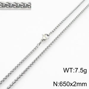 Stainless steel flower basket chain necklace - KN284121-Z