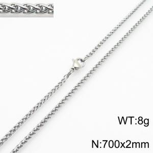 Stainless steel flower basket chain necklace - KN284122-Z