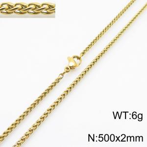 Stainless steel flower basket chain necklace - KN284125-Z