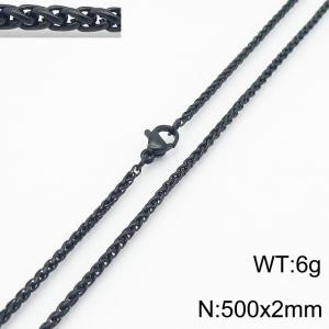 Stainless steel flower basket chain necklace - KN284132-Z