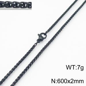 Stainless steel flower basket chain necklace - KN284134-Z
