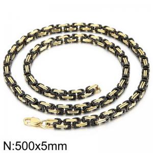 Stainless Steel Black-plating Necklace - KN284139-Z