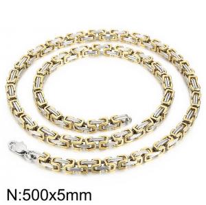 SS Gold-Plating Necklace - KN284163-Z