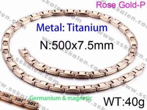 SS Rose Gold-Plating Necklace - KN28455-K