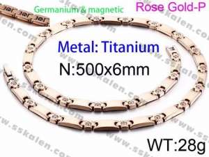 SS Rose Gold-Plating Necklace - KN28456-K