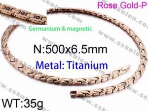 SS Rose Gold-Plating Necklace - KN28458-K