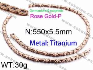 SS Rose Gold-Plating Necklace - KN28459-K