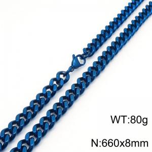 SS Blue-Plating Necklace - KN284966-KFC