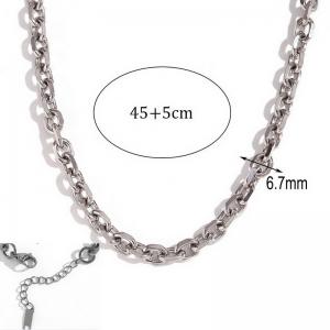 Stainless steel cross stitch angle chain necklace - KN285034-Z