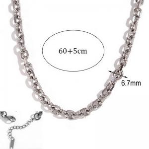 Stainless steel cross stitch angle chain necklace - KN285035-Z