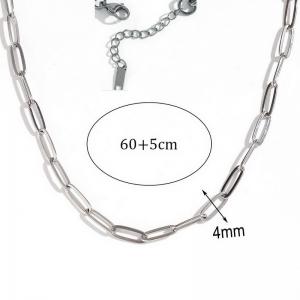 Stainless steel fashionable and minimalist paper clip chain necklace - KN285038-Z