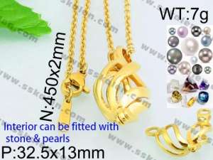SS Gold-Plating Necklace - KN28507-K