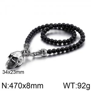 Stainless Skull Necklaces - KN28519-BD