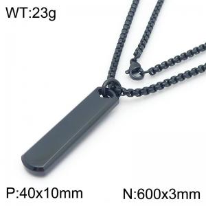 Stainless Steel Black-plating Necklace - KN285571-KFC