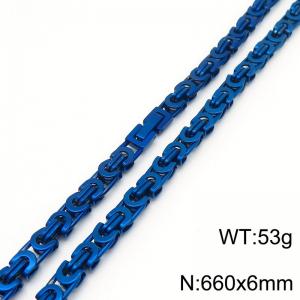 Stainless Steel Blue-plating Necklace - KN285578-KFC