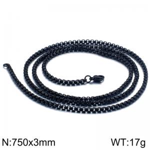 Stainless Steel Black-plating Necklace - KN285601-Z