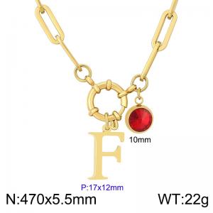 Stainless steel slingshot buckle English letter necklace - KN285888-Z