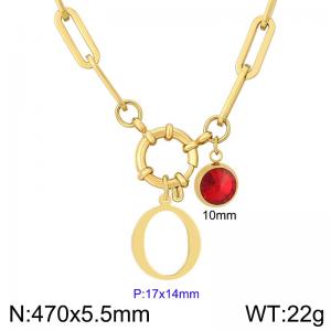 Stainless steel slingshot buckle English letter necklace - KN285897-Z