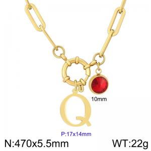 Stainless steel slingshot buckle English letter necklace - KN285899-Z
