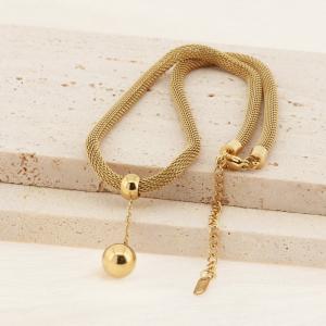 SS Gold-Plating Necklace - KN286010-SP