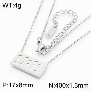 Fashion Instagram Time Card 11:11 Titanium Steel Necklace Women's Edition - KN286033-KLX