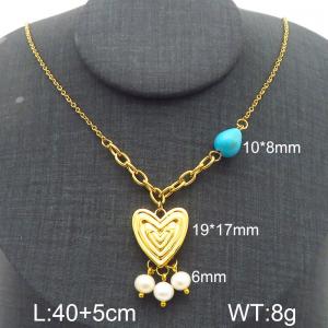SS Gold-Plating Necklace - KN286190-FA