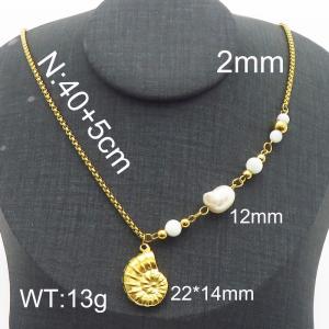 SS Gold-Plating Necklace - KN286191-FA