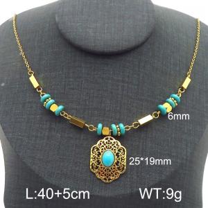 SS Gold-Plating Necklace - KN286193-FA