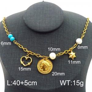 SS Gold-Plating Necklace - KN286195-FA