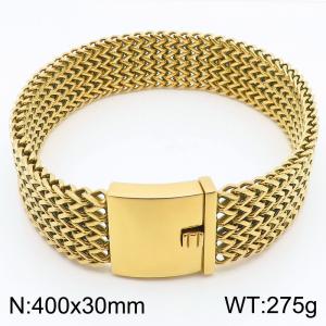 400x30mm Heavy Jewelry Multilayer Keel Chain Square Wide Magnet Buckle Stainless Steel Necklaces - KN286240-KJX