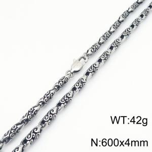 600mm Stainless Steel Ancient Runes Link Necklace - KN286327-KJX