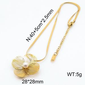 SS Gold-Plating Necklace - KN286340-SP