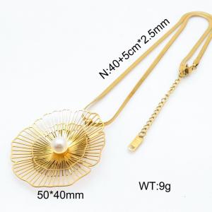 SS Gold-Plating Necklace - KN286341-SP