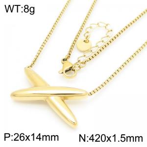 SS Gold-Plating Necklace - KN286404-HM