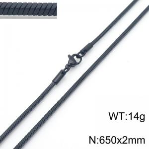 Stainless Steel Black-plating Necklace - KN286427-Z