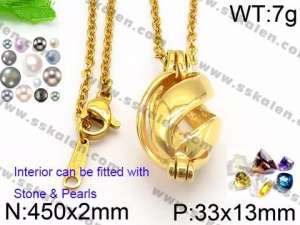 SS Gold-Plating Necklace - KN28655-K